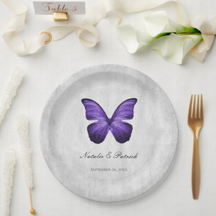 Prato De Papel Placas De Papel Para Casamento De Borboletas Roxas