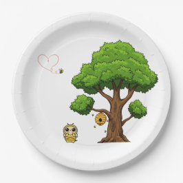 Prato De Papel Placas de papel para Chá de fraldas de abelhas