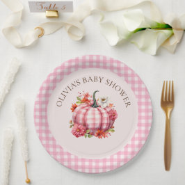 Prato De Papel Placas de papel para Chá de fraldas de Gingham, co
