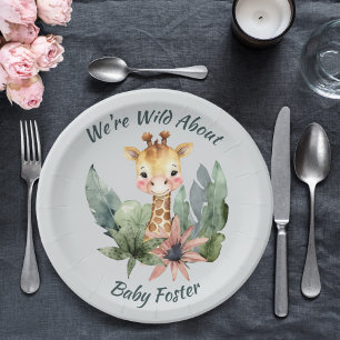 Prato De Papel Placas de papel para Chá de fraldas Safari