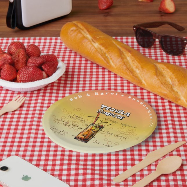 Prato De Papel Placas de papel para coquetel Sundowner Tequila (Piquenique)