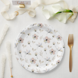 Prato De Papel Placas de papel para Design floreal mínima de boho