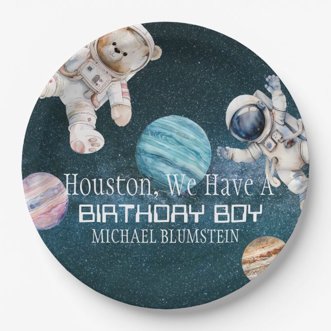Prato De Papel Placas de papel para Festa de aniversário de espaç (Frente)