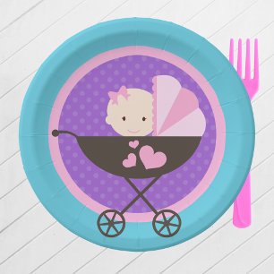 Prato De Papel Placas de papel para festas de bebês