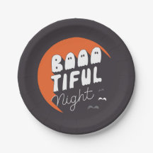 Placas de papel para festas de Boo Halloween