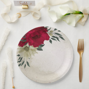 Prato De Papel placas de papel para flores romanas, vermelhas e a