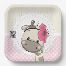 Placas de papel para girafas, cor-de-rosa, persona