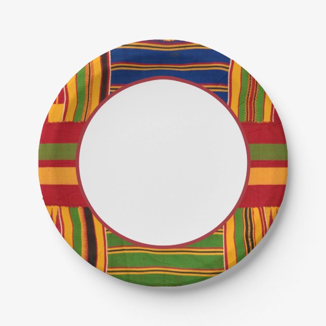 Prato De Papel Placas de papel para Impressão do Kente (Frente)