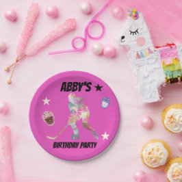 Prato De Papel Placas de papel para jogadores de hóquei coloridos