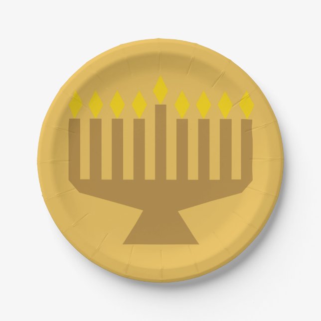 Prato De Papel Placas de papel para Menorah personalizadas (Frente)
