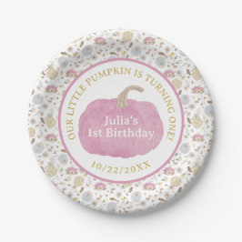 Prato De Papel Placas de papel para primeiro aniversario cor-de-r