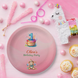 Prato De Papel Placas de papel para primeiro aniversario de Ursos