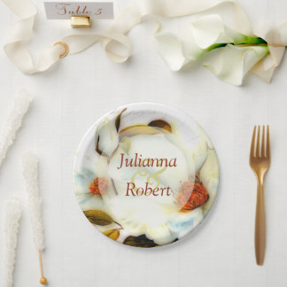 Prato De Papel Placas de papel para rosas brancas