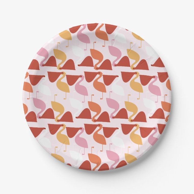 Prato De Papel Placas de papel pelicano giro (Frente)