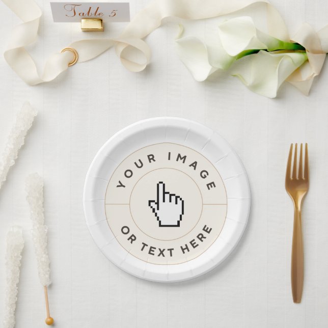 Prato De Papel Placas de Papel - Personalizadas (adicionar imagem (Casamento)
