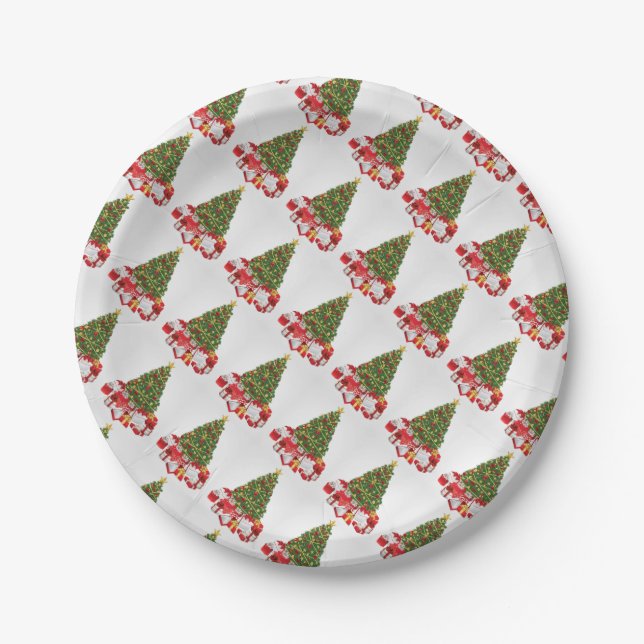 Prato De Papel Placas de papel personalizadas com árvores de Nata (Frente)