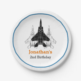 Prato De Papel Placas de papel personalizadas de aniversário do J