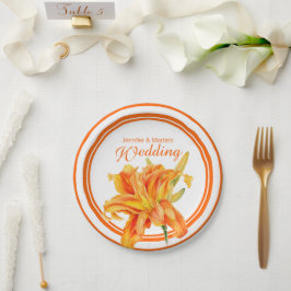 Prato De Papel Placas de papel personalizadas de cor laranja escu