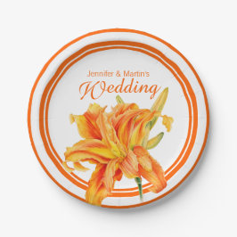 Prato De Papel Placas de papel personalizadas de cor laranja escu