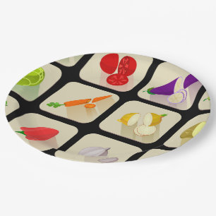 Prato De Papel Placas de papel personalizadas de design de de Veg