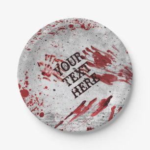 Prato De Papel Placas de papel personalizadas do sangue do zombi