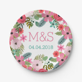 Prato De Papel Placas de papel personalizadas Palha floral de boh