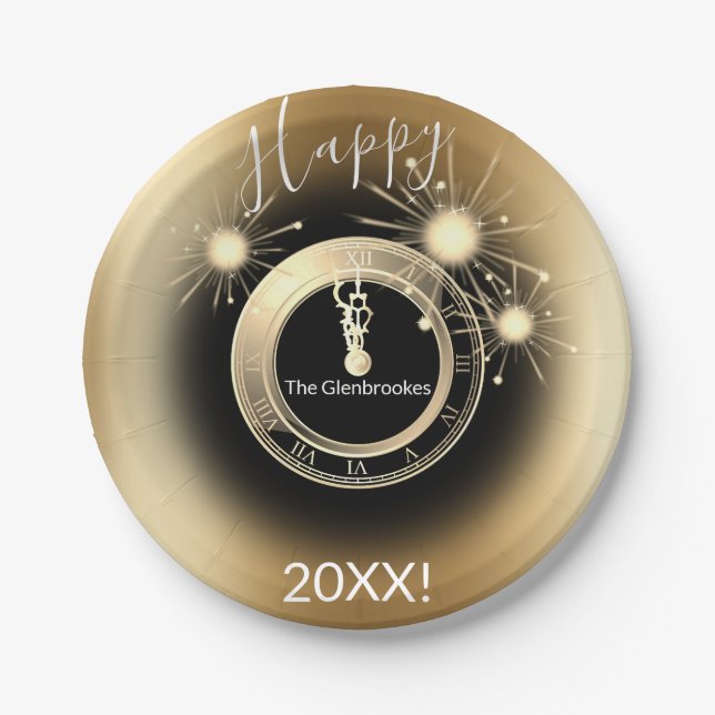 Prato De Papel Placas de papel personalizadas para o Ano Novo (Frente)