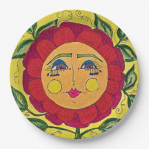 Placas de papel pintadas para moças de flores