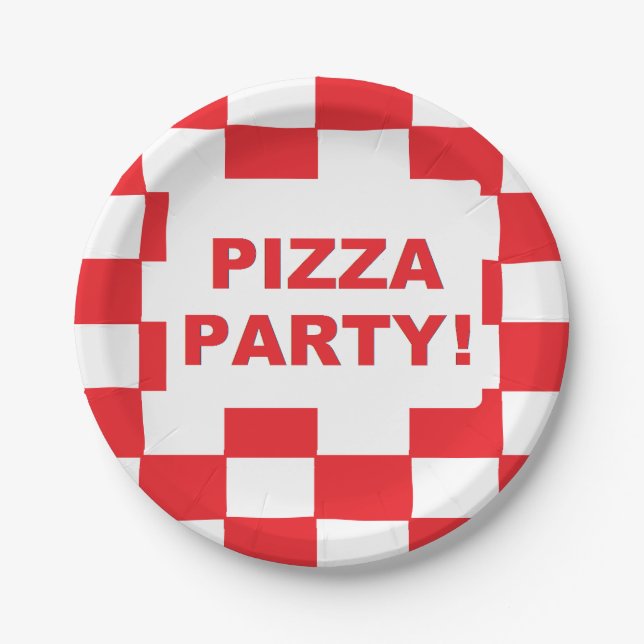 Prato De Papel Placas de papel "Pizza Party" (Frente)