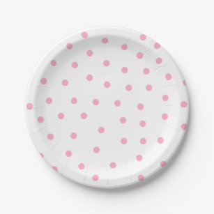 Prato De Papel Placas de papel Polca-Pontilhadas rosa