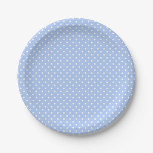 Prato De Papel Placas de papel ponto-azul claro e branco