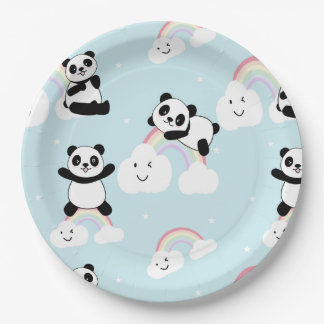 Prato De Papel Placas de papel Rainbow Panda
