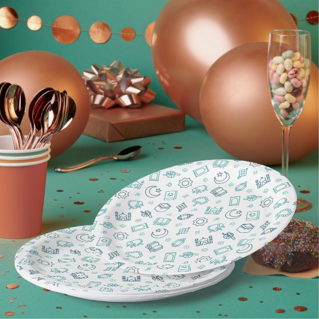 Prato De Papel Placas de papel Ramadã Doodles (Múltiplo)