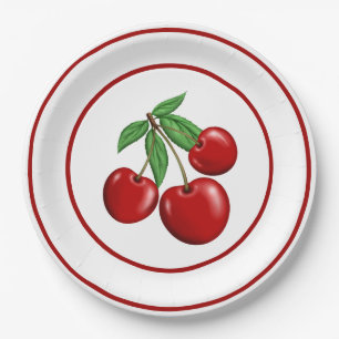 Prato De Papel Placas de papel Red Cherries