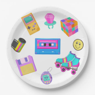 Prato De Papel Placas de papel retrorreflectoras do tema 90s