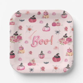 Prato De Papel Placas de papel rosa para abóbora