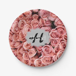 Prato De Papel Placas de papel rosa, rosa, personalizadas