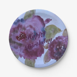 Prato De Papel Placas de papel roxa com rosa