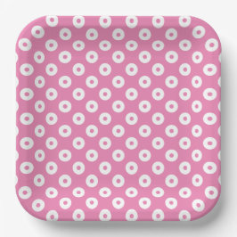 Prato De Papel Placas de papel simples, cor-de-rosa e branco, com