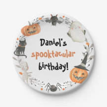 Placas de Papel Spooktacular de Aniversário do Hal