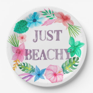Prato De Papel Placas de Papel Tema Tropicais para o Partido Luau