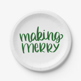 Prato De Papel Placas de papel verde da Feliz do fazer