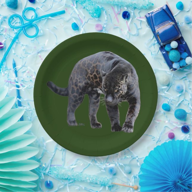 Prato De Papel Placas de papel verde Jaguar Diablo (Festa)