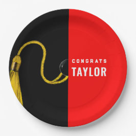 Prato De Papel Placas de papel vermelho festa de formatura