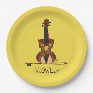 Prato De Papel Placas de papel ViOWLin Violin Owl