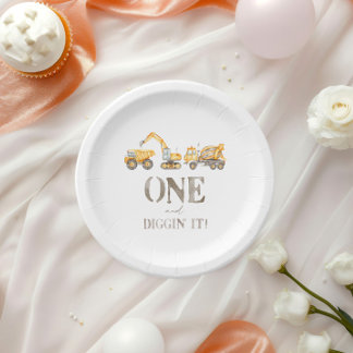 Prato De Papel Placas de Partes de primeiro aniversario de Constr