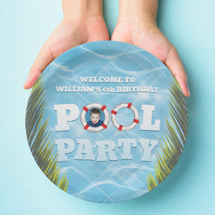 Prato De Papel Placas de Piscina para crianças - Festa de anivers