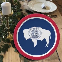 Prato De Papel Placas de Sinalizador de Wyoming, festa, esportes,