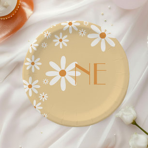 Prato De Papel Placas de Tema de primeiro aniversario de Daisy Gi