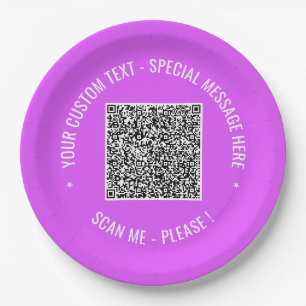 Prato De Papel Placas de Texto Personalizadas do Código QR
